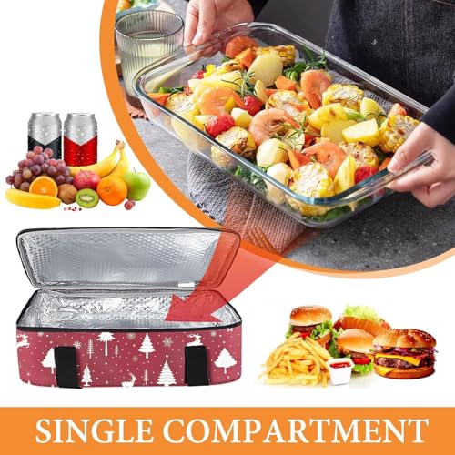 Insulated Casserole Carrier 9x13 Inch, Durable Nylon, Leak-Proof Casserole Dish Carrier, Casserole Carriers for Hot or Cold Food (Christmas) - color: Christmas
