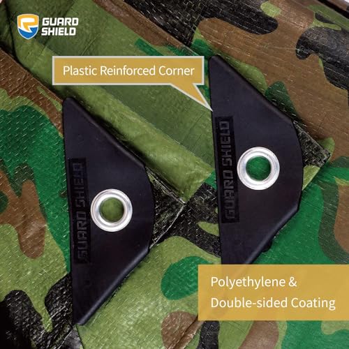 GUARD SHIELD Camo Tarp Waterproof 9x9 Feet Lightweight Camouflage Tarp Poly Cover 6mil - color: Light Camo, size: 9x9