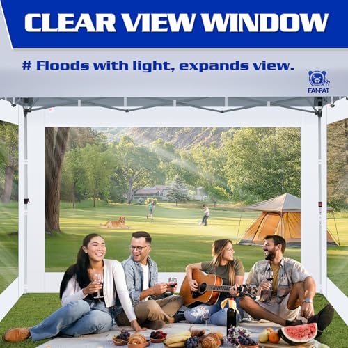 FANPAT 3Pcs Clear Canopy Sidewalls for 10x10 Pop Up Tent, Transparent Window Curtain Cloth, 8 Mil PVC Enclosure Fabric with Zipper, Blue (Not Including Frame and the top,Sidewalls ONLY) - color: Blue