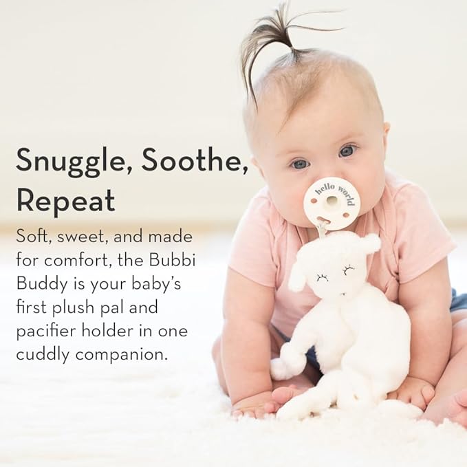 Pacifier Holder with Detachable Pacifier by Bella Tunno, Soft Animal Lovey Snuggle Toy Attaches to Teethers, Baby Gift for Newborn Boys and Girls, Babies 0+ Months, Bear