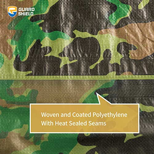 GUARD SHIELD Camo Tarp Waterproof 8x10 Feet Lightweight Camouflage Tarp Poly Cover 6mil - color: Light Camo, size: 8x10