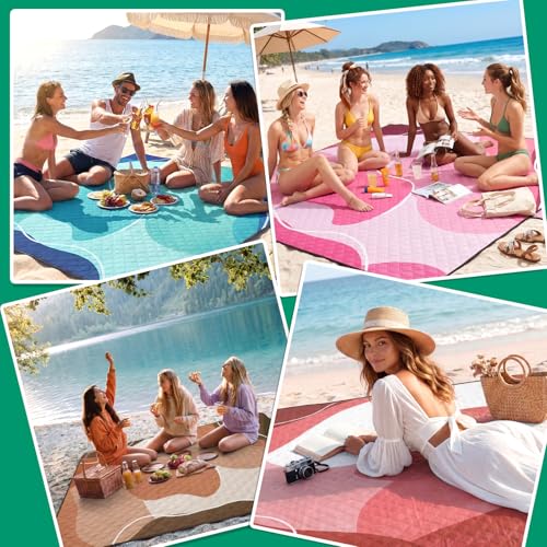 Waterproof Beach Blanket Picnic Outdoor Camping Mat Women Christmas Xmas Birthday Gift Ideas New Bonus Mother Day Mom Mama Mother Day Daughter Son Law Unique Who Have Everything Good Cool Busy Useful - color: Abstract Brick Red