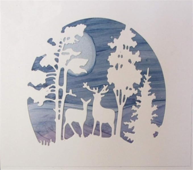 Metal Cutting Dies DIY Merry Christams Embossing Stencil Template Scrapbooking Card Making Mold Photo Album Arts Crafts Tools (Christmas Tree and Deer -12.5x10cm)