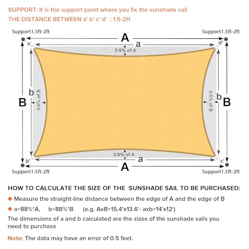Artpuch Sun Shade Sail, 10'X14' Sand Rectangle Curved Edged Sun Shade, Commercial Grade 185GSM HDPE UV Permeable Outdoor Shade Cloth for Deck, Backyard, Patio (Custom Sizes Made)