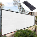 Royal Shade Custom Size 8' x 3' White Fence Privacy Screen Windscreen Cover Netting Mesh Fabric Cloth - Cable Zip Ties Included (We Make Custom Size) - color: White, size: 8' x 3' Customized Size