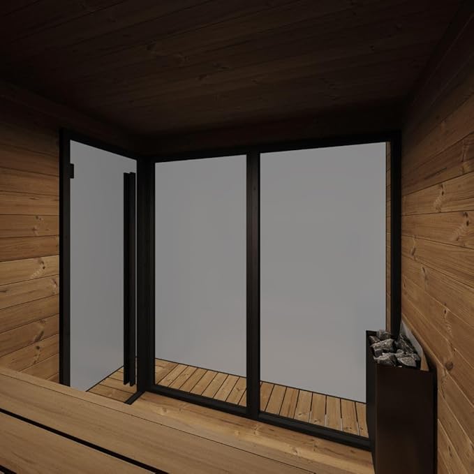 GL6 Outdoor Sauna Kit, Garden Luxury-Series Outdoor DIY Sauna Kit, Thermo-Spruce, up to 6 Persons Bundles (Sauna Heater and Sauna Stones Included) (Drop 9 WiFi - Wood)