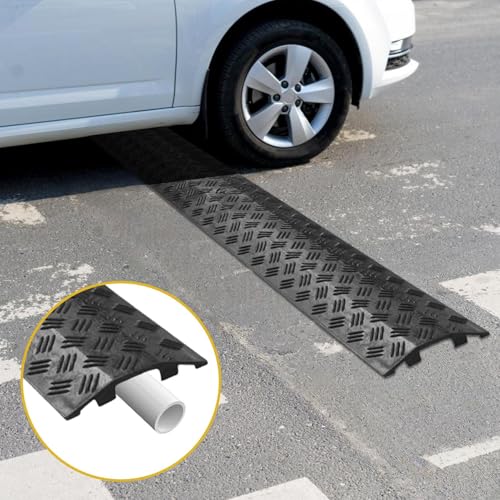 Hose Protector Ramp - Heavy Duty Bump, Cable Bridge, Outdoor Cover | Waterproof Driveway Barrier with Slip Resistant for Road Gravel Garden Sidewalk Garage Path Asphalt Traffic Cord Line Protection