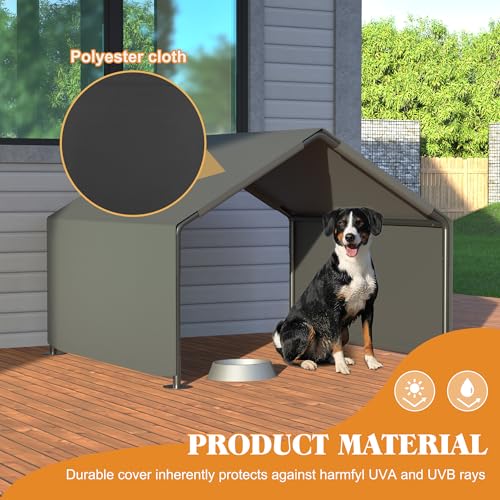 Outdoor Dog Shade Shelter - Waterproof UV Protection Pet Tent for Small Medium Dogs - Portable Sun Shelter for Camping Hiking Backyard (Gray)