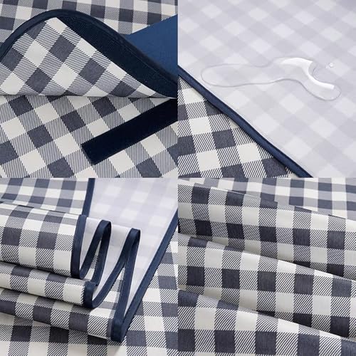 Wind Tour Waterproof Picnic Blanket with Carry Strap - Foldable Sandproof Outdoor Mat for Camping, Beach, Park - 59" x 71",Grey Grid (Two Mat Set) - color: 59” X 71“,grey Grid (Two Mat Set)