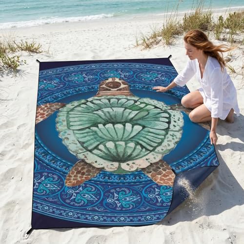 Large Beach Blanket Sandproof Waterproof 70.8" X 86.6"for Quick Drying Outdoor Picnic Mat for Beach - color: D04