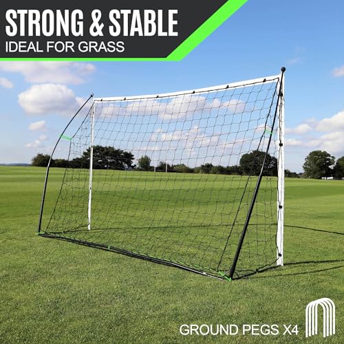 QUICKPLAY Kickster Soccer Goal Range – Ultra Portable | Quick and Easy Set Up | Includes Net and Carry Bag | Available in 7 Sizes | Backyard Soccer Net for Kids & Adults [Single Goal] - style: Futsal 9.8 x 6.5'