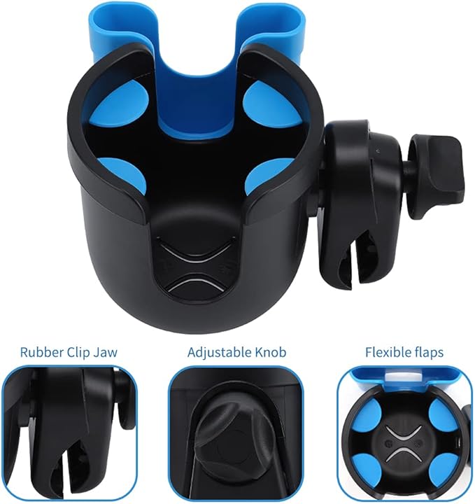 Accmor Stroller Cup Holder with Phone Holder, Bike Cup Holder, Universal Cup Holder for Uppababy Nuna Doona Strollers, 2-in-1 Cup Phone Holder for Stroller, Bike, Wheelchair, Walker, Scooter