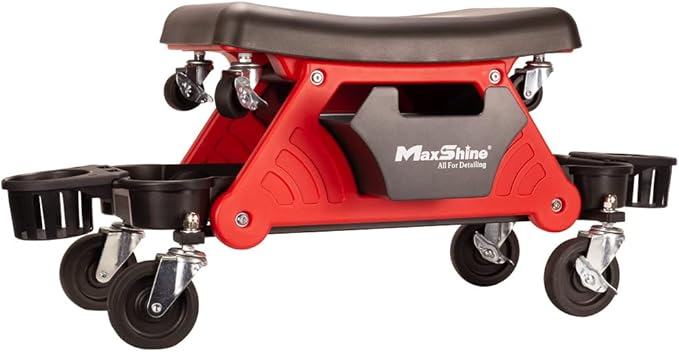 Maxshine Detailing Mini Creeper Without Cushion | Mobile Rolling Utility Creeper Seat for Mechanics & Car Detailers | Low Profile Detailing Seat for Car Cleaning, Polishing, Coating & Waxing