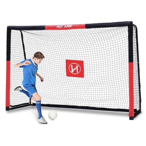 Soccer Goal for Backyard,6x4/8x5/10x6.5/12x6.5ft Metal Soccer, Soccer Goal for Kids 8-12, Soccer net with Zipper Design, Easy Assemble, Weatherproof Foam Padded Goal Post, Adults - style: 6'W×4'H