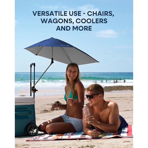 Sport-Brella Versa-Brella SPF 50+ Adjustable Umbrella with Universal Clamp - color: Aqua, style: REG