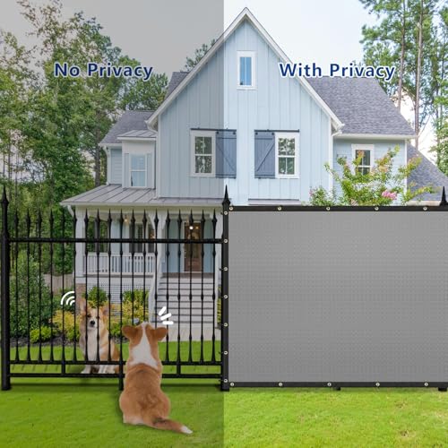Buzzbazaar 6' x 57' Gray Heavy Duty Privacy Fence Screen - Commercial Grade Shade Cover with Brass Grommets, Outdoor Wind Block & Yard Barrier, Customizable Size