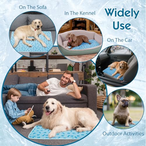 Dog Cooling Mat, Pet Cooling Mat for Dogs and Cats, Portable Summer Dog Cool Pad,Cool Bed for Pets, Premium Pet Cool Blanket for Summer - size: Large