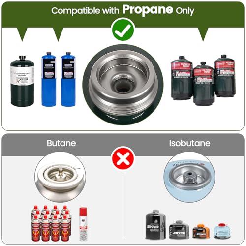 OGERY 2-Burner Foldable Camping Stove with Griddle (Textured & Smooth) and Carrying Bag, Portable Propane Camp Stove with 2 Adjustable Burners & Piezo Ignition, for Camping Tailgating Essentials Gear - color: Green