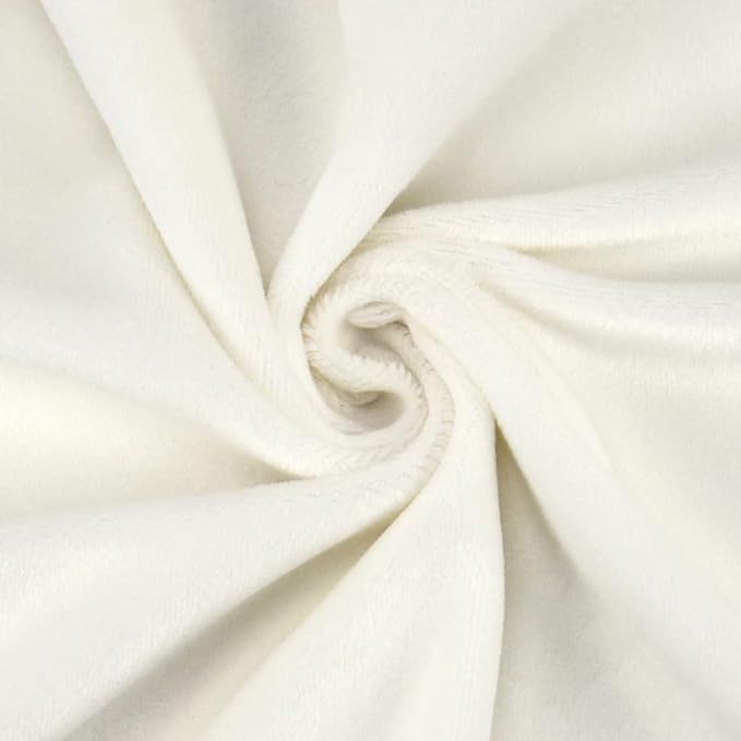 kullaloo Plush Fabric | Solid Ivory Minky Fabric for Sewing (Pack of 2) | Super Soft Cuddle Material | 39.5x29.5 | Plushies, Baby Blankets, Pillows, Dog Beds, Cat Beds, Baby Accessories, Apparel