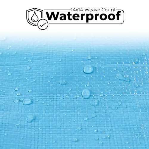 Tarps Heavy Duty Waterproof 20x40-12 mil Thick Camping Tent - Blue Tarp 20x40 UV Resistant, Rip & Tear Proof with Metal Grommets – Multipurpose Use for Camping, Tent, Boat, RV, Car, & Pool Cover - size: 20'x40'