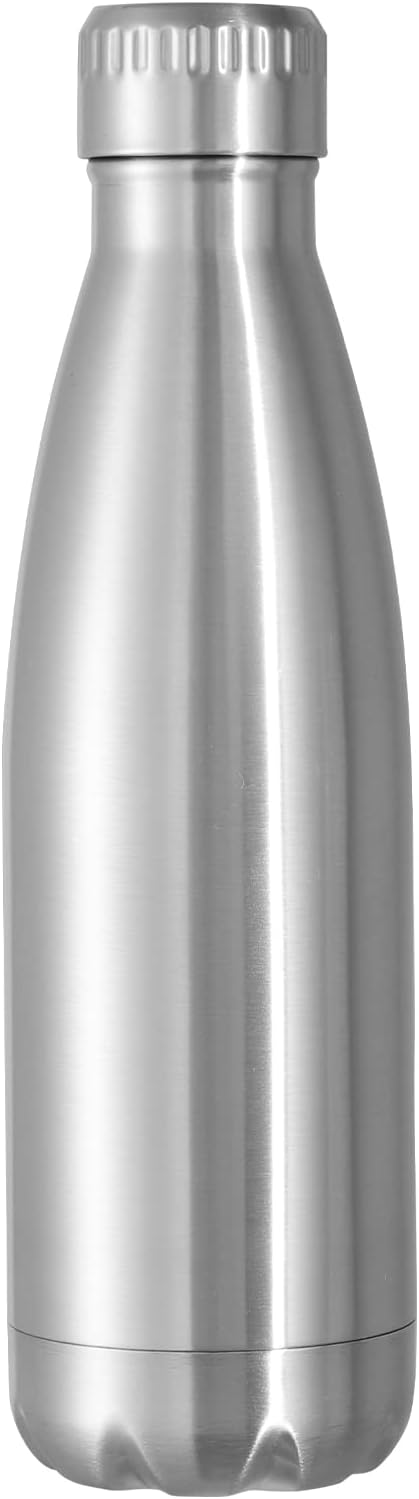 VEGOND 17oz Stainless Steel Water Bottles, Reusable Metal Sports Water Bottle Keeps Drink Hot and Cold, BPA Free Double Wall Vacuum Cola Shape Insulated Water Bottle for Camping Gym, 1 Pack