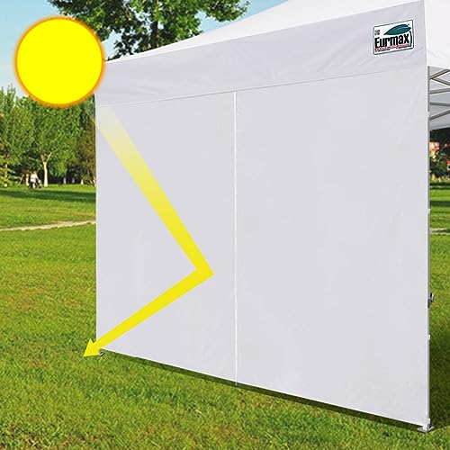 Eurmax USA 10FT Instant Canopy SunWall with Middle Zipper, Removeable Sidewall for Pop Up Canopy Tent,1 Pack Wall Only (White) - color: White, size: 10x6.7ft