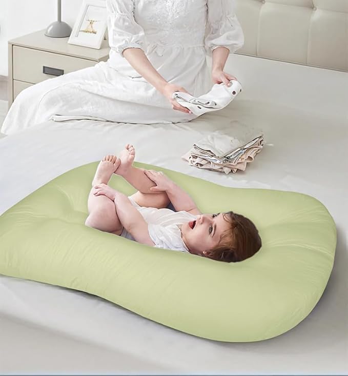 Baby Lounger for Newborn 0-18 Months, Bionic Design Infant Floor Seats & Loungers for Home and Travel, Soft Organic Cotton Baby Lounger, Newborn Babies Shower Gifts