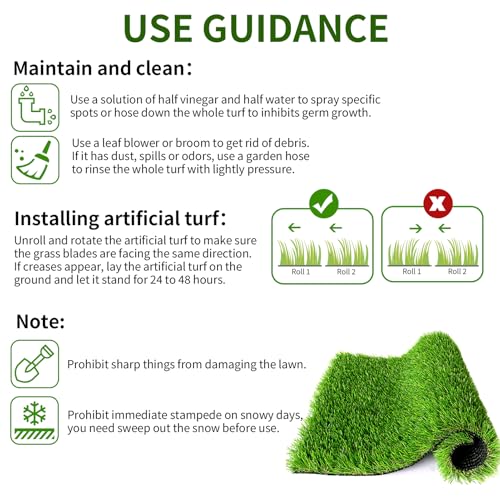 SunVilla Realistic Indoor/Outdoor Artificial Grass (5 ft X 10 ft = 50 Square feet) - size: 5 FT x 10 FT (50 Square FT)