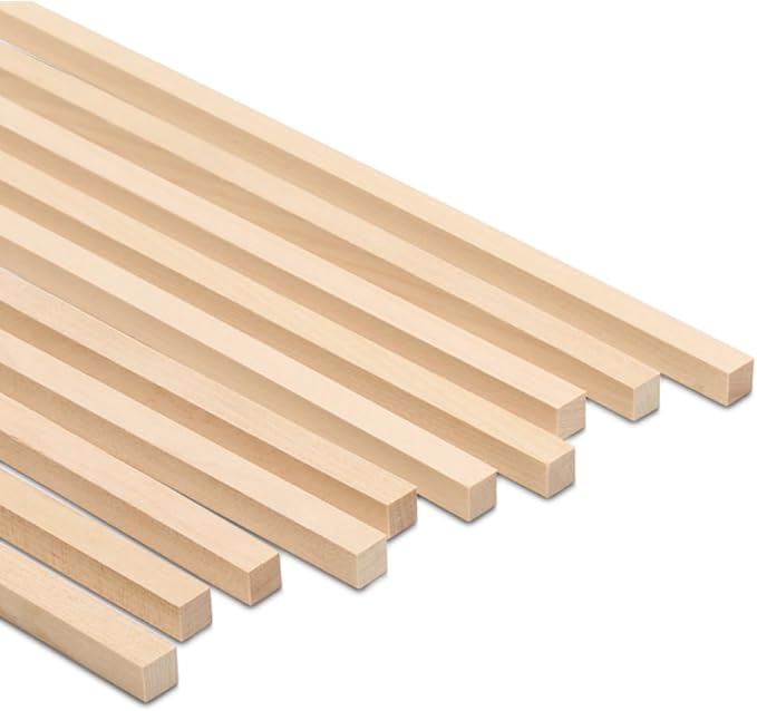 Wood Square Dowel Rods 3/8-inch x 36 Pack of 50 Wooden Craft Sticks for Crafts and Woodworking by Woodpeckers