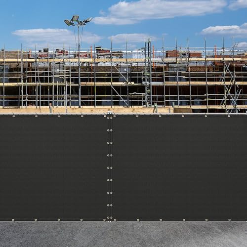 Buzzbazaar 7' x 9' Black Heavy Duty Privacy Fence Screen - Commercial Grade Shade Cover with Brass Grommets, Outdoor Wind Block & Yard Barrier, Customizable Size