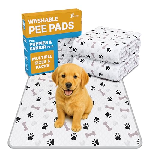 GREEN LIFESTYLE Washable Pee Pads for Dogs - Waterproof Reusable Puppy Pads with Anti-Slip Backing, Pet Training Pad for Puppy Playpen, Crate, Whelping Box, Potty Training (Pack of 2 - 48x48) - size: 48x48