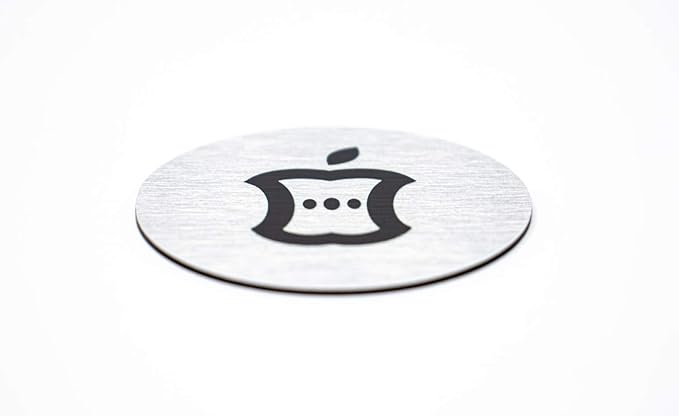 Metal Compost Sign | 2” Round, Compost Bin Label for Waste Basket | Brushed Silver Aluminum with Black Compost Symbol | Environment Signs | Ready to Hang