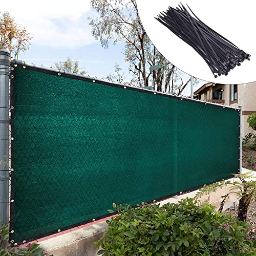 Royal Shade 4' x 12' Green Fence Privacy Screen Windscreen Cover Netting Mesh Fabric Cloth - Cable Zip Ties Included (We Make Custom Size) - color: Green, size: 0 4' x 1 2'