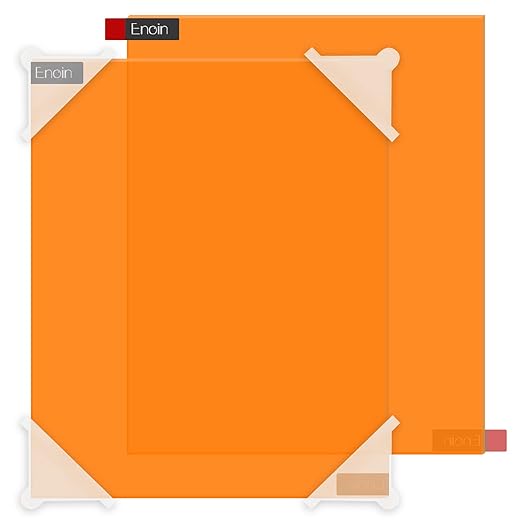 Enoin 2 Pack 12x16 Translucent Orange Acrylic Sheet - Cut to Size Plexiglass Sheets 1/8 inch Thick, Colored Plastic Board Panel for Art Craft, DIY, Painting
