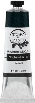 Tusc & Pine Artist Oil Paint - Nocturne Blue, 150 ml, Non-Yellowing, Rich & Creamy Consistency, Maximum Pigment Load, Small Batch Milled Oil Paints Made in the USA for Professional Artists