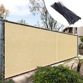 Royal Shade 4' x 25' Beige Fence Privacy Screen Windscreen Cover Netting Mesh Fabric Cloth - Cable Zip Ties Included (We Make Custom Size) - color: Beige, size: 0 4' x 2 5'