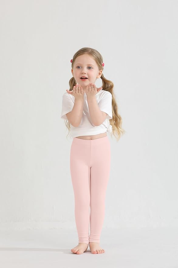 Resinta 4 Packs Toddler and Baby Girls Cotton Leggings Full Length Pants Stretchy Soft Tights Pants for Kids