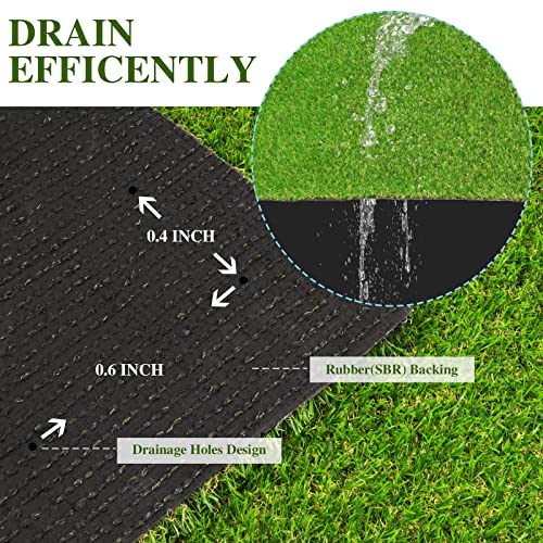 Weidear Artificial Grass 3 ft x 12 ft, 0.8 inch Fake Grass Mat, 4 Tones Synthetic Turf Rug, Indoor Outdoor Turf Grass for Dogs Pets/Patio Lawn Landscape Garden, Customized Sizes - size: 3X12ft