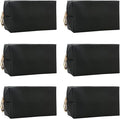 Bridesmaid Proposal Gifts Letter Cosmetic makeup bag bulk for Wedding Party Favors Bachelorette party decorations Toiletry Organizer Bag Makeup Case Gift (6, Black)