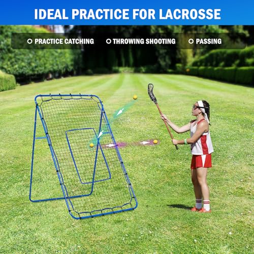 Volleyball Baseball Rebounder Net, Softball Rebounder Pitchback Net Quick Adjustments, Quick Adjustments Lacrosse Bounce Back Practice Equipment, Ideal for Outdoor Indoor and Backyard Training - size: 6FTx4FT, style: Multi-Sport Rebounder Net