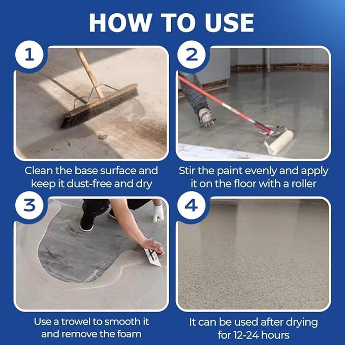 Louis Forest Epoxy Floor Paint, High-Gloss Marble Effect Coating, Epoxy Colored Sand Floor Paint, Wear-Resistant and Non-Slip for Indoor Outdoor (0.5KG-Sea gray)