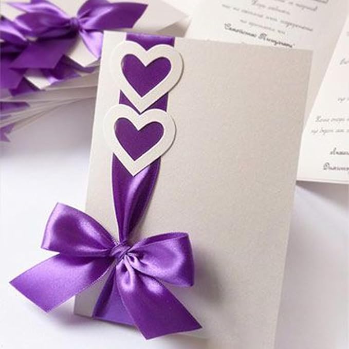 1/4" X 100 Yards Purple Satin Thin Ribbon Solid Color Double Faced Ribbons Perfect for Crafts Wedding Decor Bow Making Arts Sewing and More