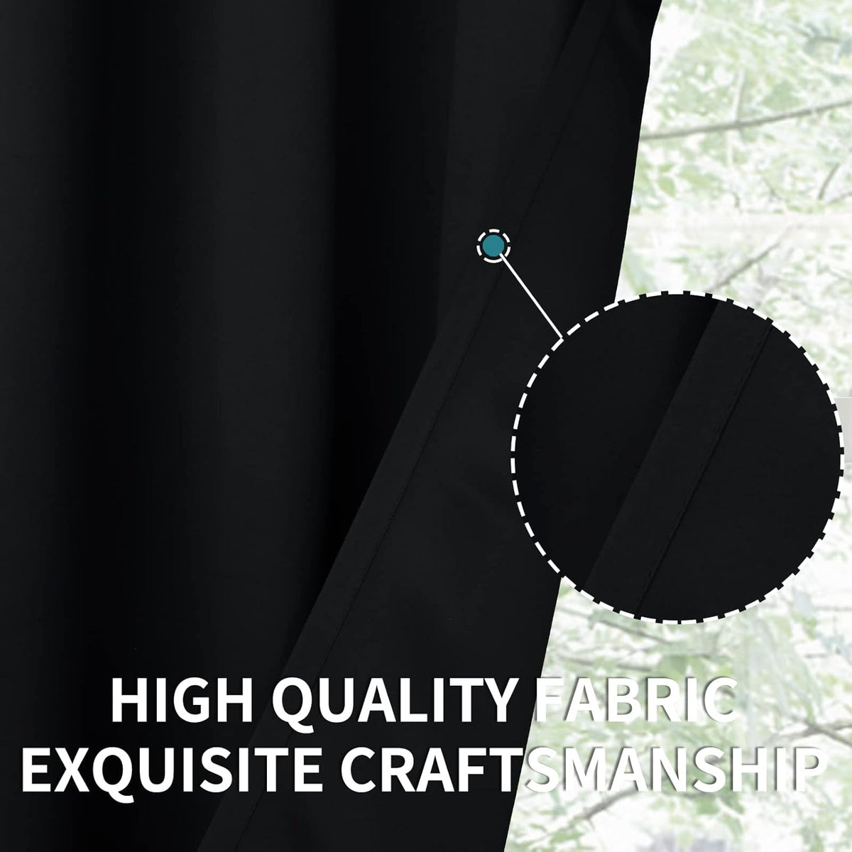 BGment Small Black Curtains Half Window for Kitchen 36 Inch Length - Rod Pocket Short Blackout Drapes for Bathroom Cafe RV Privacy, 2 Panels, 29 x 36 Inch