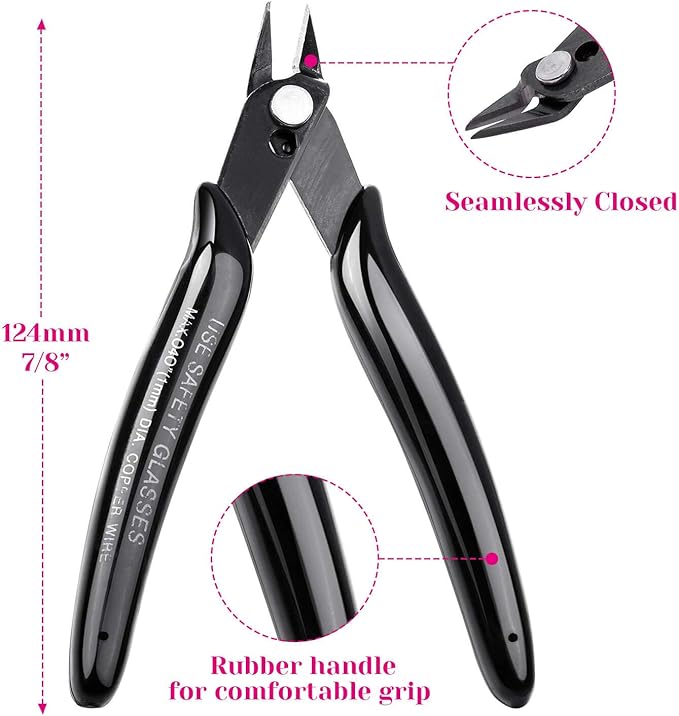 Jewelry Pliers, Cridoz Beading Pliers Set with Needle Nose Pliers, Round Nose Plier and Wire Cutter for Jewelry Making Beading Repair Supplies and Crafting (set of 3)