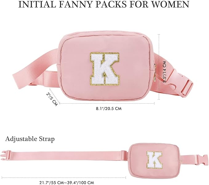 YOOLIFE Gifts for Girls - 5 to 16 Year Olds, Preppy Teen Girl Gifts - Pink Initial Crossbody Bag