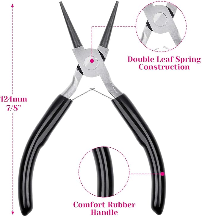 Jewelry Pliers, Cridoz Beading Pliers Set with Needle Nose Pliers, Round Nose Plier and Wire Cutter for Jewelry Making Beading Repair Supplies and Crafting (set of 3)