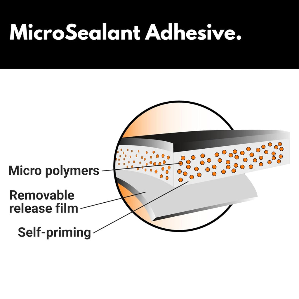 HSS Sealant Tape with MicroSealant - Waterproof Commercial Roofing Tape for Roof and RV Repair - UV- & Weatherproof - Black - 6 inch x 25 ft.