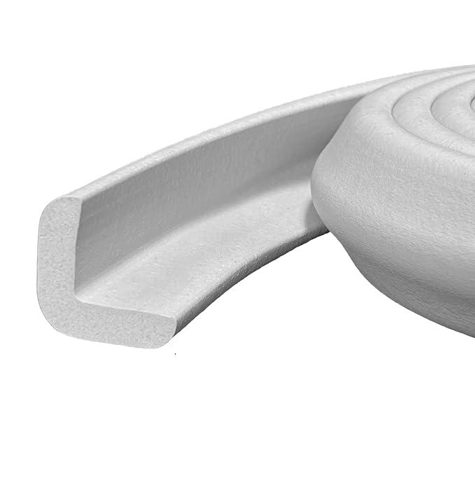 Kidkusion Baby Proof Edge Guards for Safety | Made in The USA | 18 Feet | Off White | Edge Protectors for Furniture, Tables, Fireplaces | Heavy Duty Tape Included
