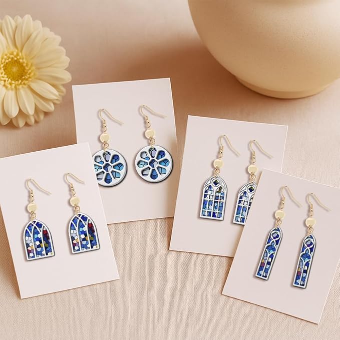 Polymer Clay Cutters - 18 Shapes Gothic Window Earrings Polymer Clay Cutters for Jewelry, Earring Making Kit with Storage Box