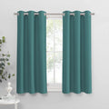 PONY DANCE Blackout Curtain Panels - Energy Saving Room Darking Drapes with Grommet Top Window Treatments for Bedroom & Living Room, 42 inch Wide by 54 Long, Sea Teal, Sold as 2 Panels